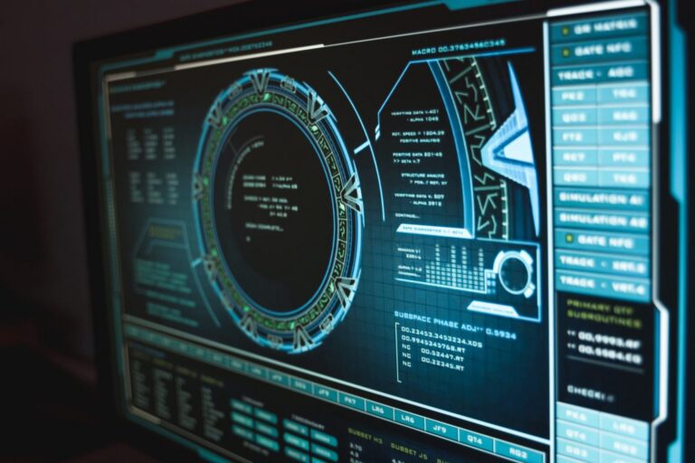 Schermo con interfaccia di sicurezza informatica e dati protetti