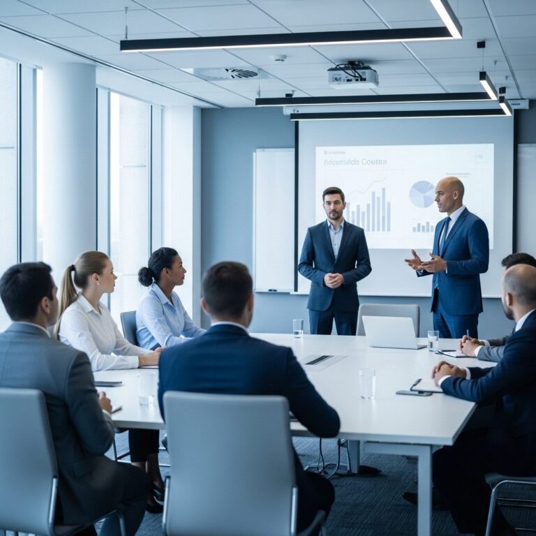 Sala riunioni durante un corso di formazione sulla sicurezza dei lavoratori
